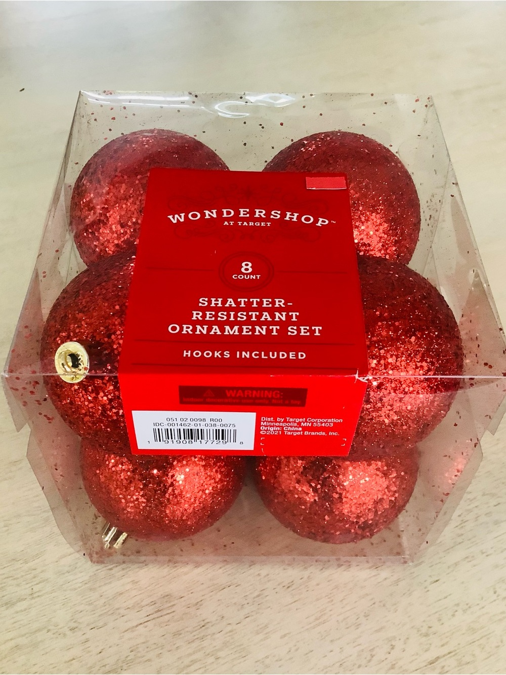 Wondershop 8ct Shatter Resistant Round Ball Ornament Set